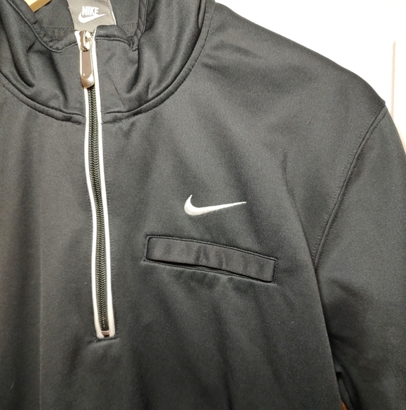Vintage Nike Track Jacket Men's 1/4 Zip Chest Pocket Black - Medium - Picture 4 of 7